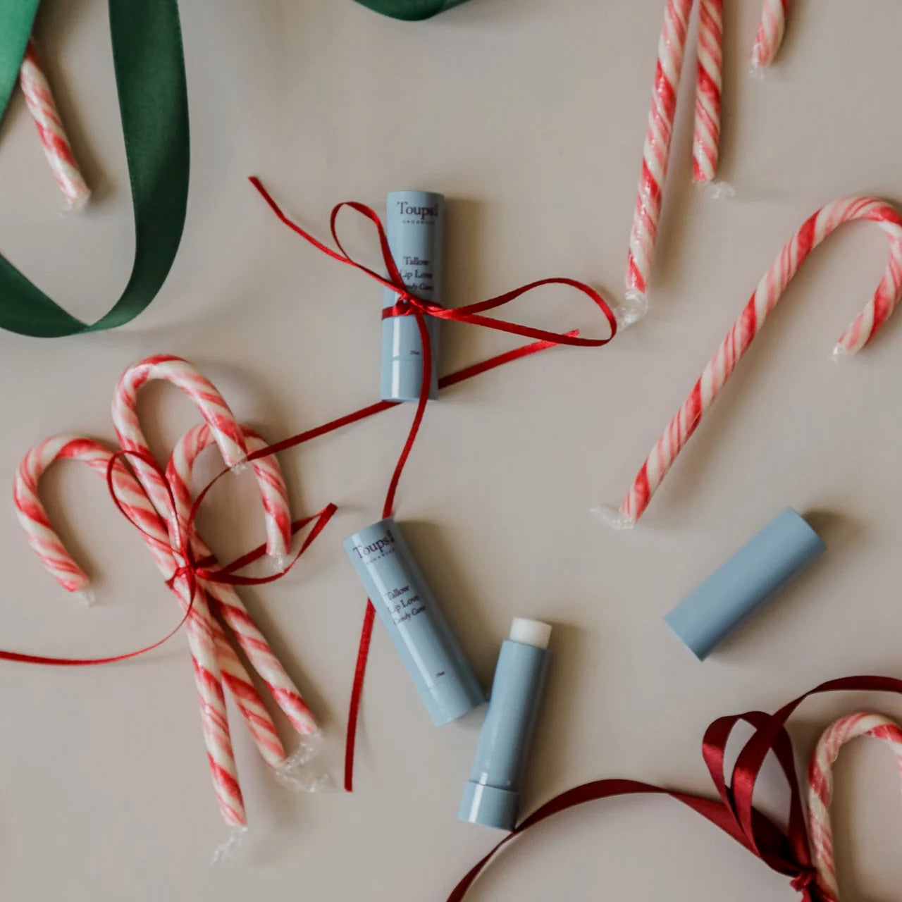 Candy Cane Lip Balm, Toups & Co Organics