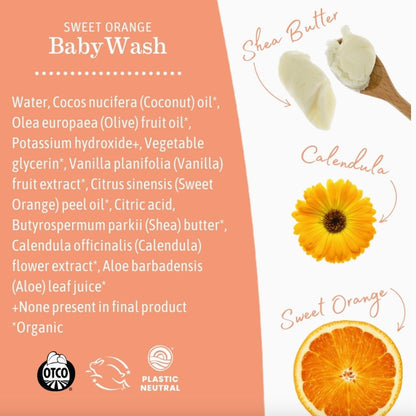 Sweet Orange Baby Wash, 6.27oz, Earth Mama