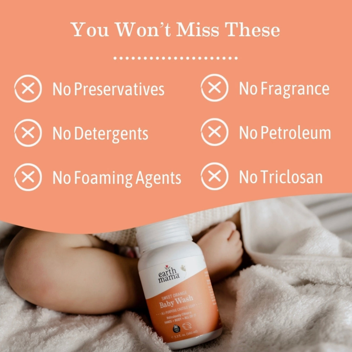 Sweet Orange Baby Wash, 6.27oz, Earth Mama