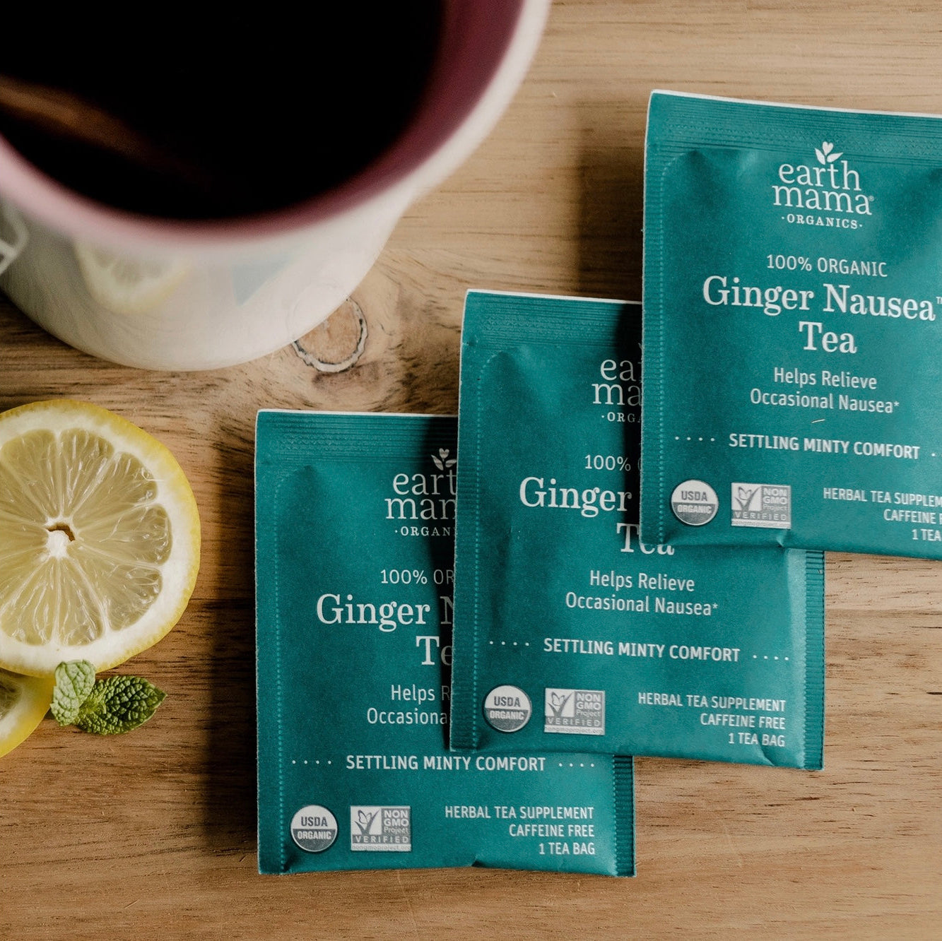 Organic Ginger Nausea Tea, Earth Mama