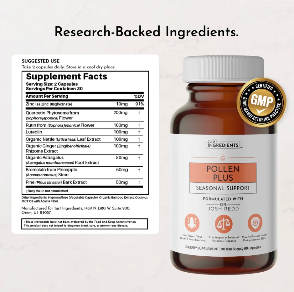 Pollen Plus, 60 Capsules, Just Ingredients