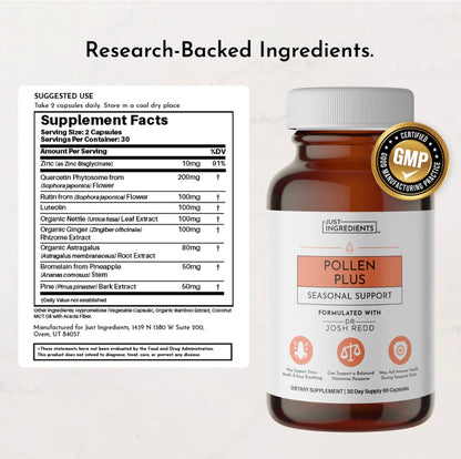 Pollen Plus, 60 Capsules, Just Ingredients