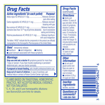 AcidCalm On the Go, Homeopathic Medicine for Multi-Symptom Heartburn Relief, 2 Tubes (Approx. 80 Pellets Per Tube), Boiron