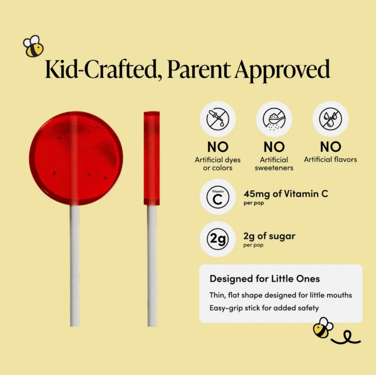 Kids Vitamin C Immunity Sour Pops, Watermelon+ Cherry Lime, Beekeeper's Naturals