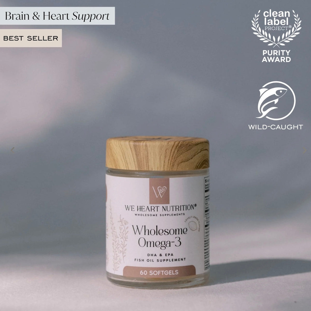 Wholesome Omega-3, 60 Softgels, We Heart Nutrition