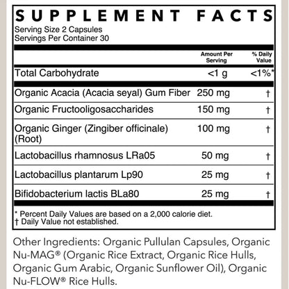 Gut + Digestive Probiotic Support, 60 Capsules, Rowe Casa Organics