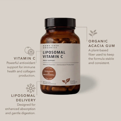 Liposomal Vitamin C, 60 Capsules, Rowe Casa Organics