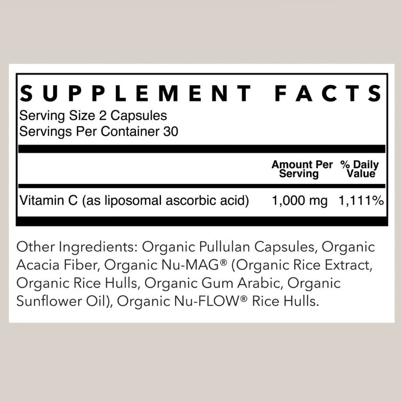 Liposomal Vitamin C, 60 Capsules, Rowe Casa Organics