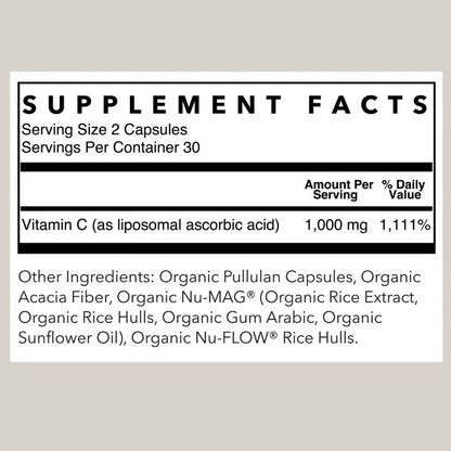 Liposomal Vitamin C, 60 Capsules, Rowe Casa Organics