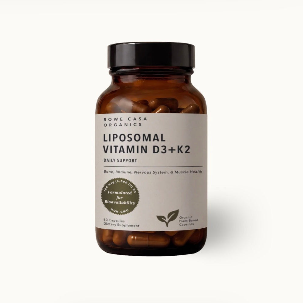 Liposomal Vitamin D3 + K2, 60 Capsules, Rowe Casa Organics