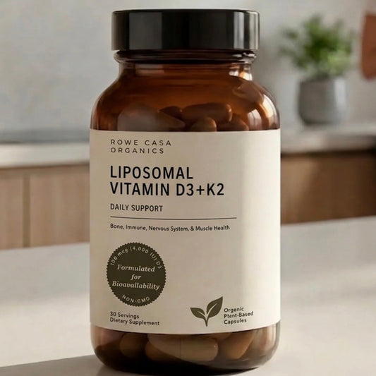 Liposomal Vitamin D3 + K2, 60 Capsules, Rowe Casa Organics