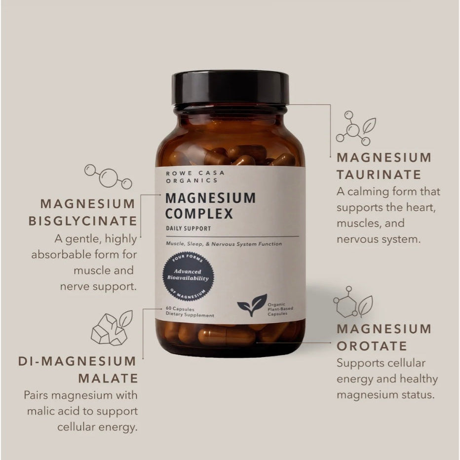 Magnesium Complex, 60 Capsules, Rowe Casa Organics
