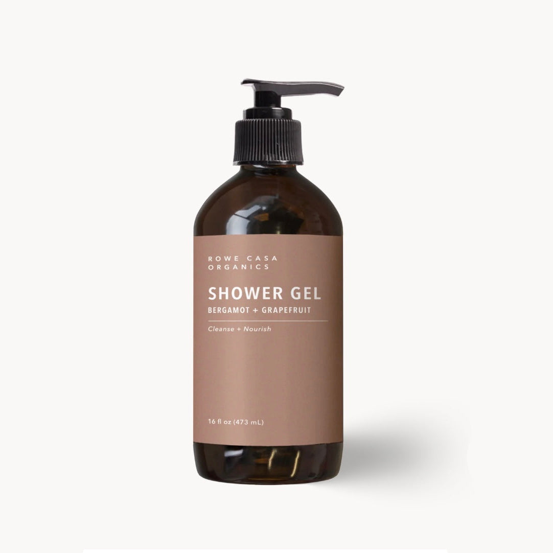 Hydrating Shower Gel, Bergamot + Grapefruit, 16oz, Rowe Casa Organics