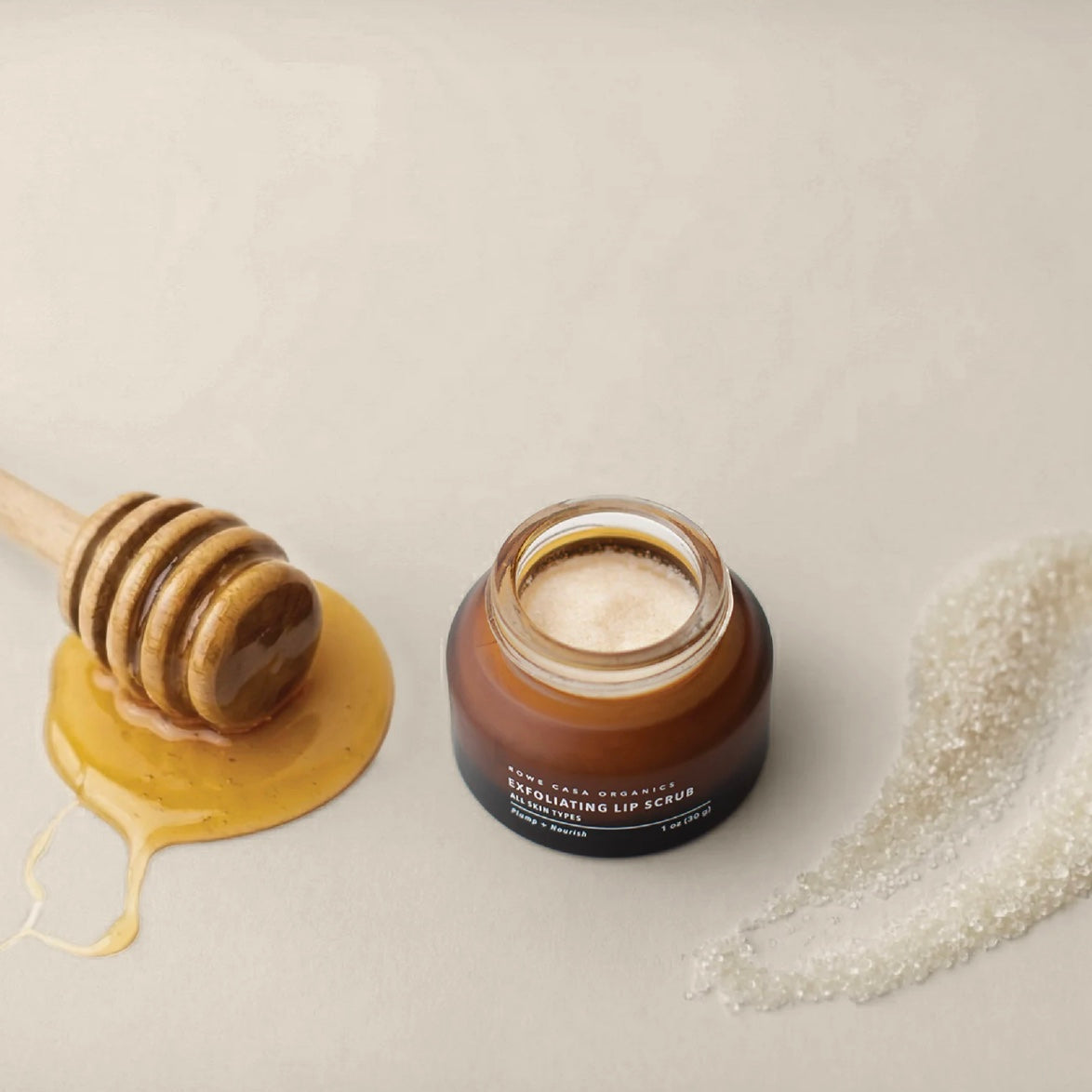 Exfoliating Lip Scrub - Plumping & Smoothing, 1oz, Rowe Casa Organics