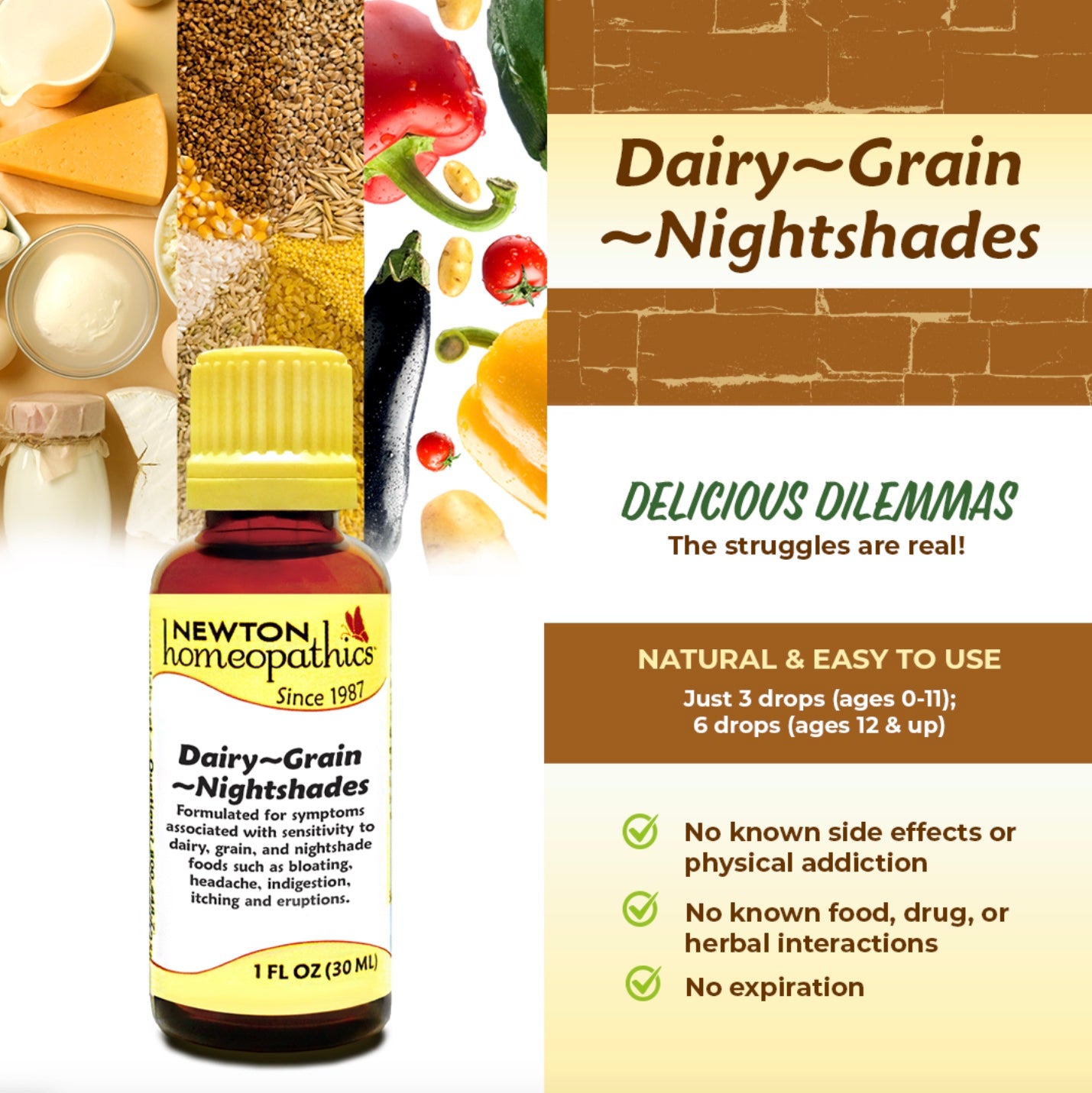 Dairy, Grain & Nightshades , Liquid 1oz, Newton Homeopathics