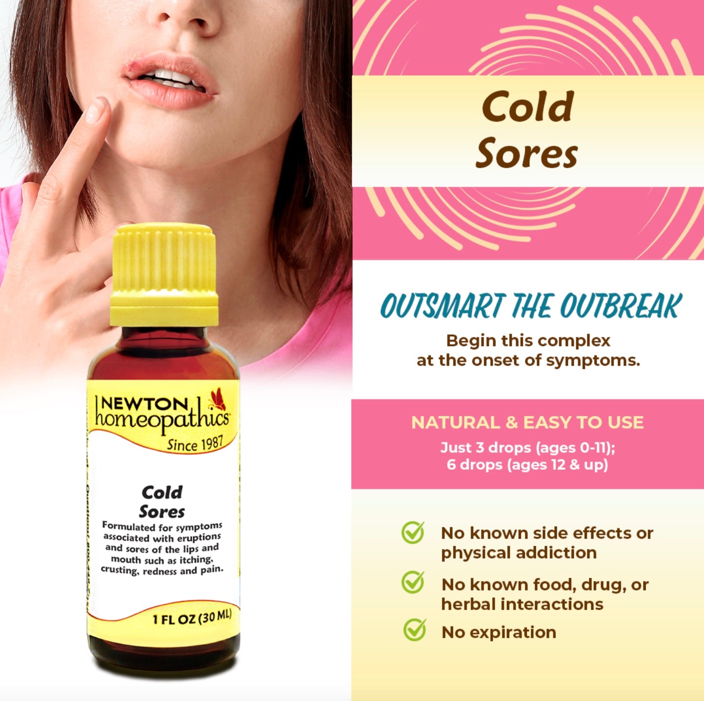 Cold Sores, Liquid 1 oz, Newton Homeopathics