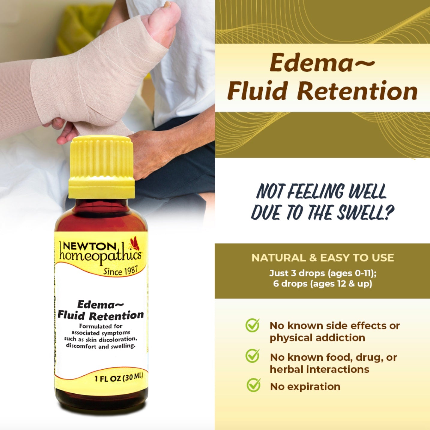 Edema - Fluid Retention, Liquid 1oz, Newton Homeopathics