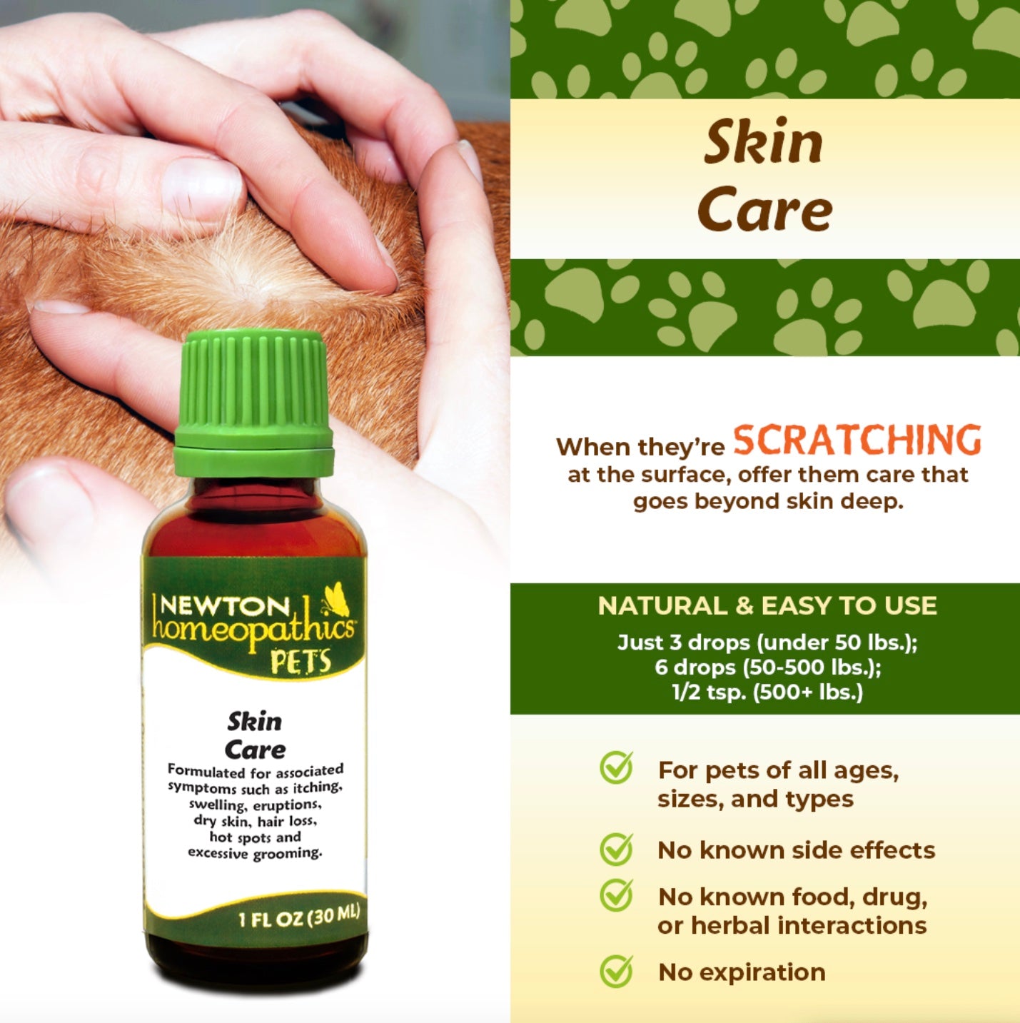 Pets Skin Care, Liquid 1oz, Newton Homeopathics