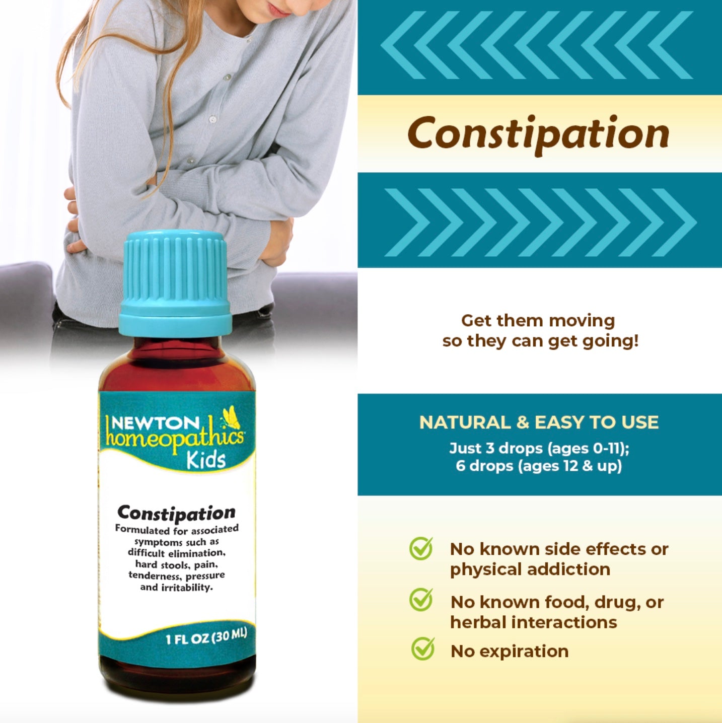 Kids Constipation, 1oz, Newton Homeopathics