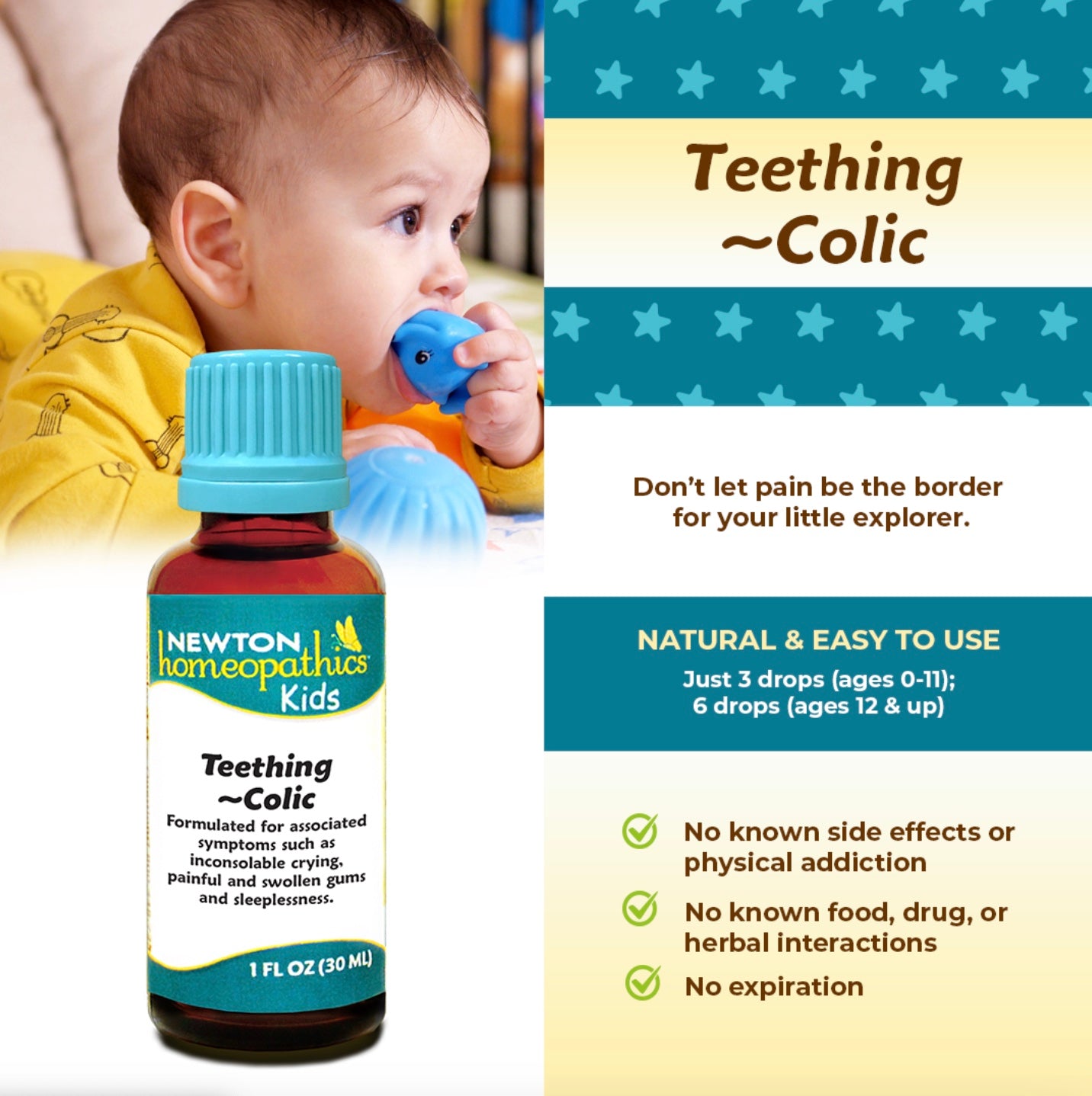 Kids Teething & Colic, 1oz, Newton Homeopathics
