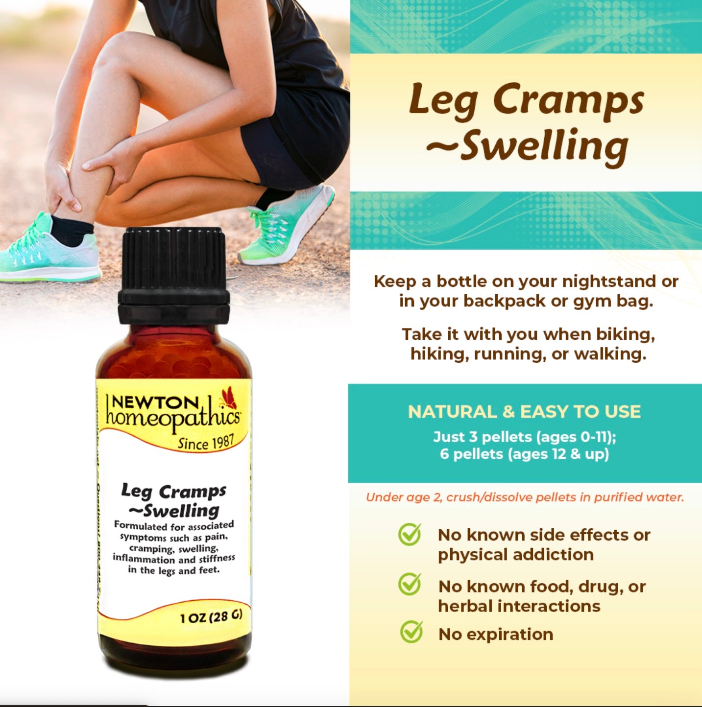 Leg Crams & Swelling, 1oz, Newton Homeopathics