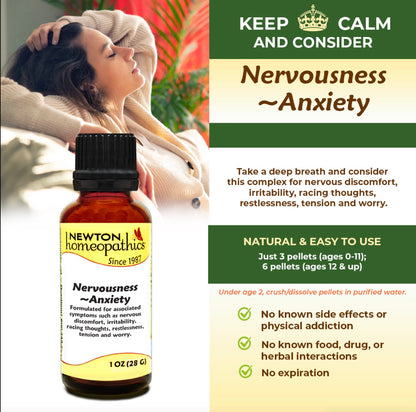 Nervousness & Anxiety, 1oz, Newton Homeopathics