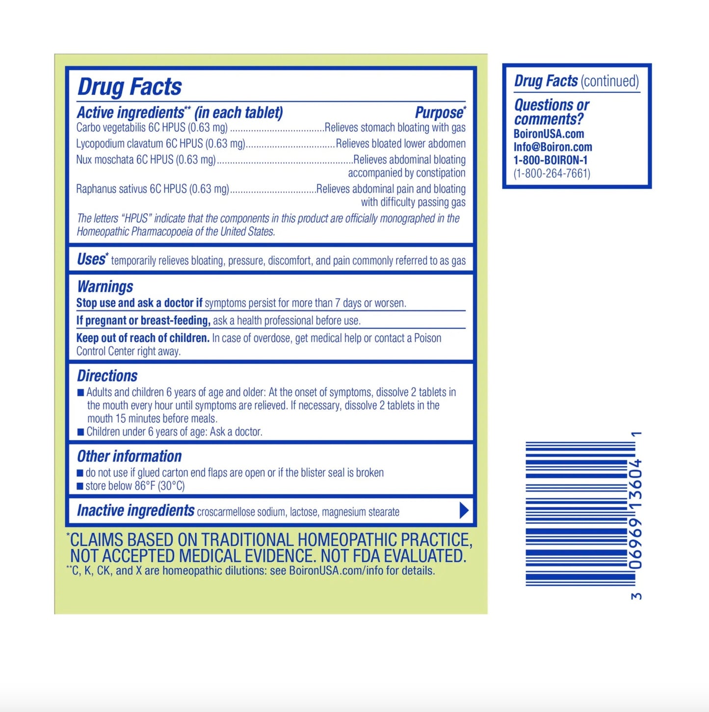 GasCalm - GAS RELIEF, Homeopathic Medicine For Gas Relief, Meltaway Tablets, Boiron