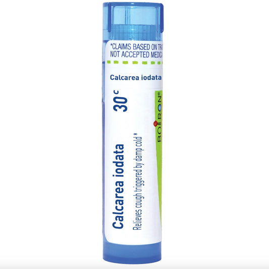 Calcarea Iodata 30C, Homeopathic Medicine for cough triggered by damp cold, Boiron, 80 Pills (Pill Size #40)