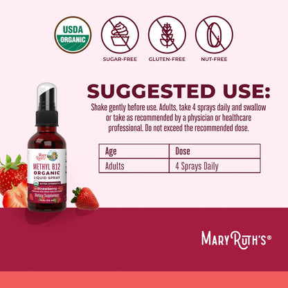 Methyl B12 Spray, 1oz, MaryRuth Organics