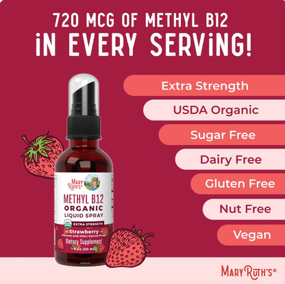 Methyl B12 Spray, 1oz, MaryRuth Organics