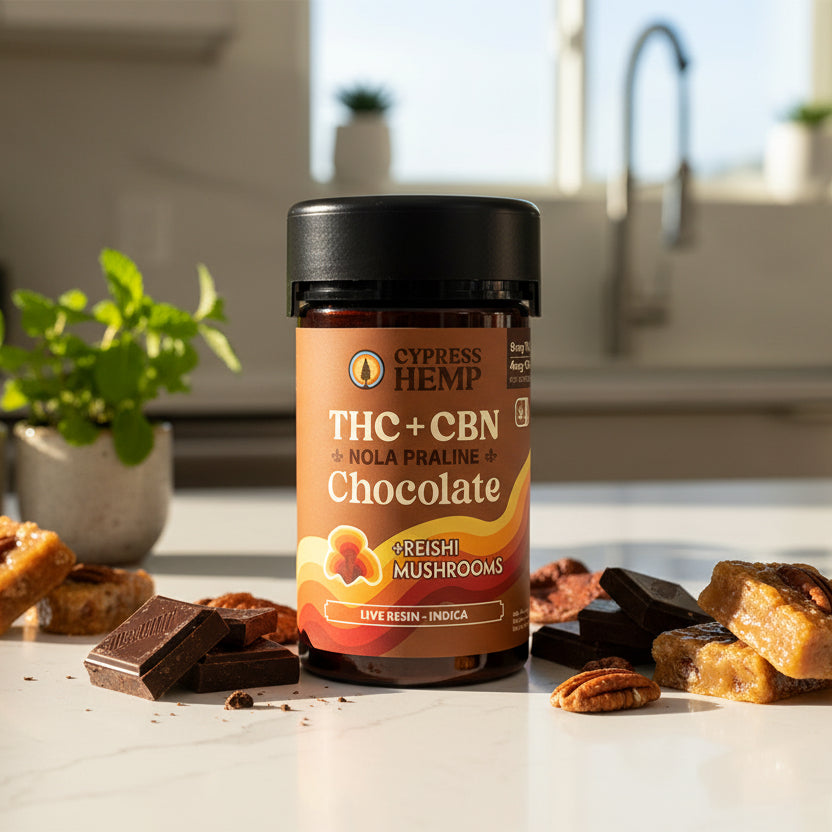 Hemp-Derived THC + CBD Chocolate, 10mg THC + 250mg CBD, Cypress Hemp