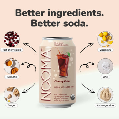 Daily Wellness Sodas -Cherry Cola, 12oz, NOOMA