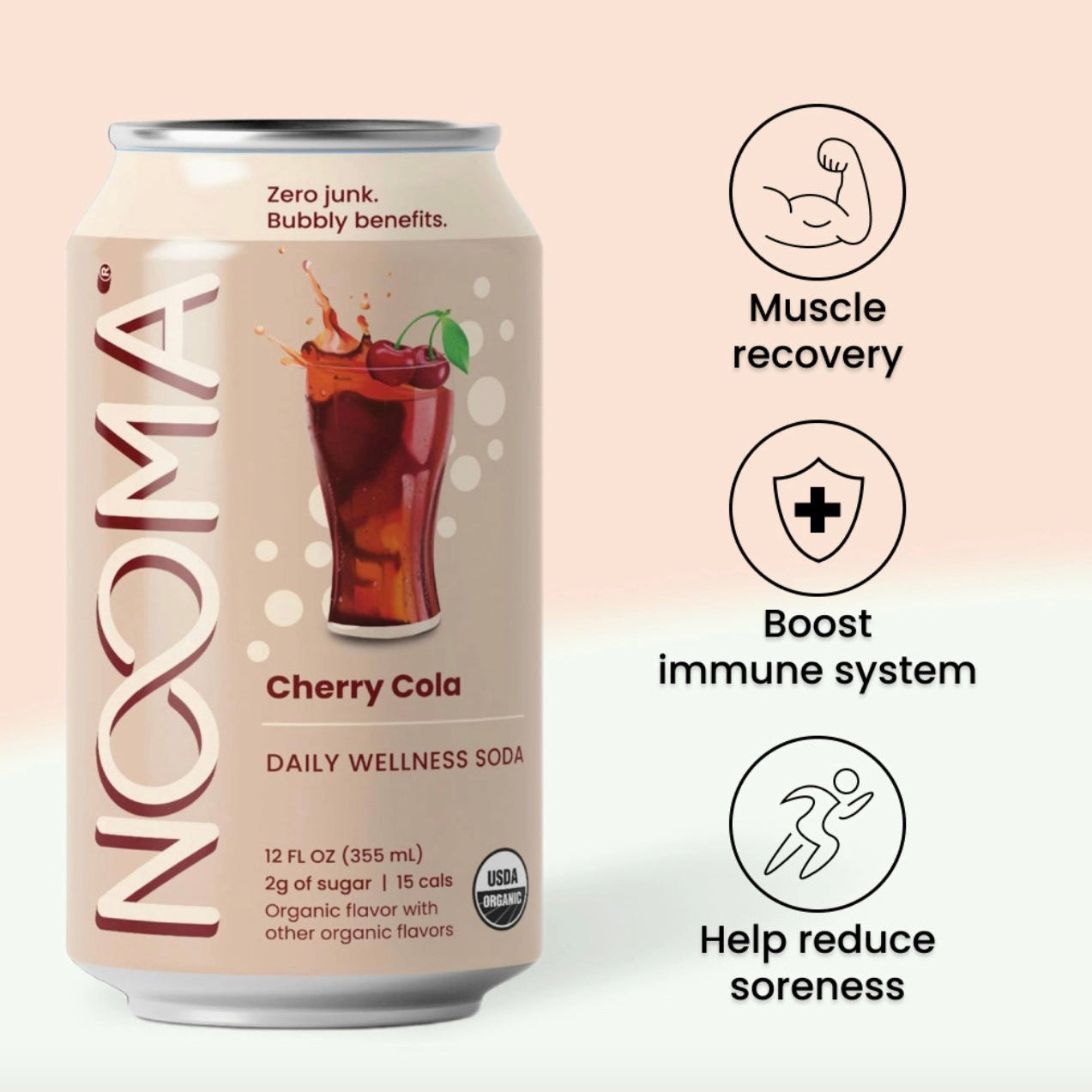 Daily Wellness Sodas -Cherry Cola, 12oz, NOOMA