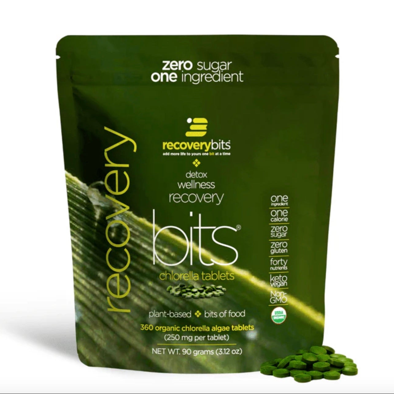 Detox Wellness Recovery Bits, Chlorella Tablets, Energy Bits