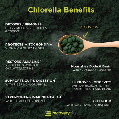 Detox Wellness Recovery Bits, Chlorella Tablets, Energy Bits
