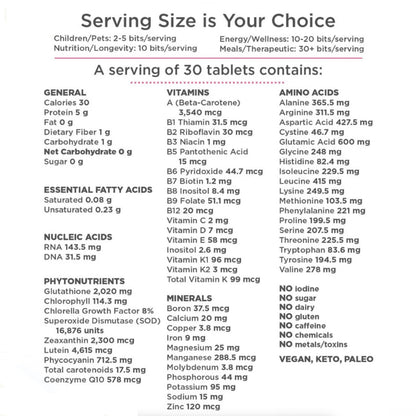 VitalityBits - Selfcare, Wellness, Vitality, Spirulina Algae Tablets, Energy Bits