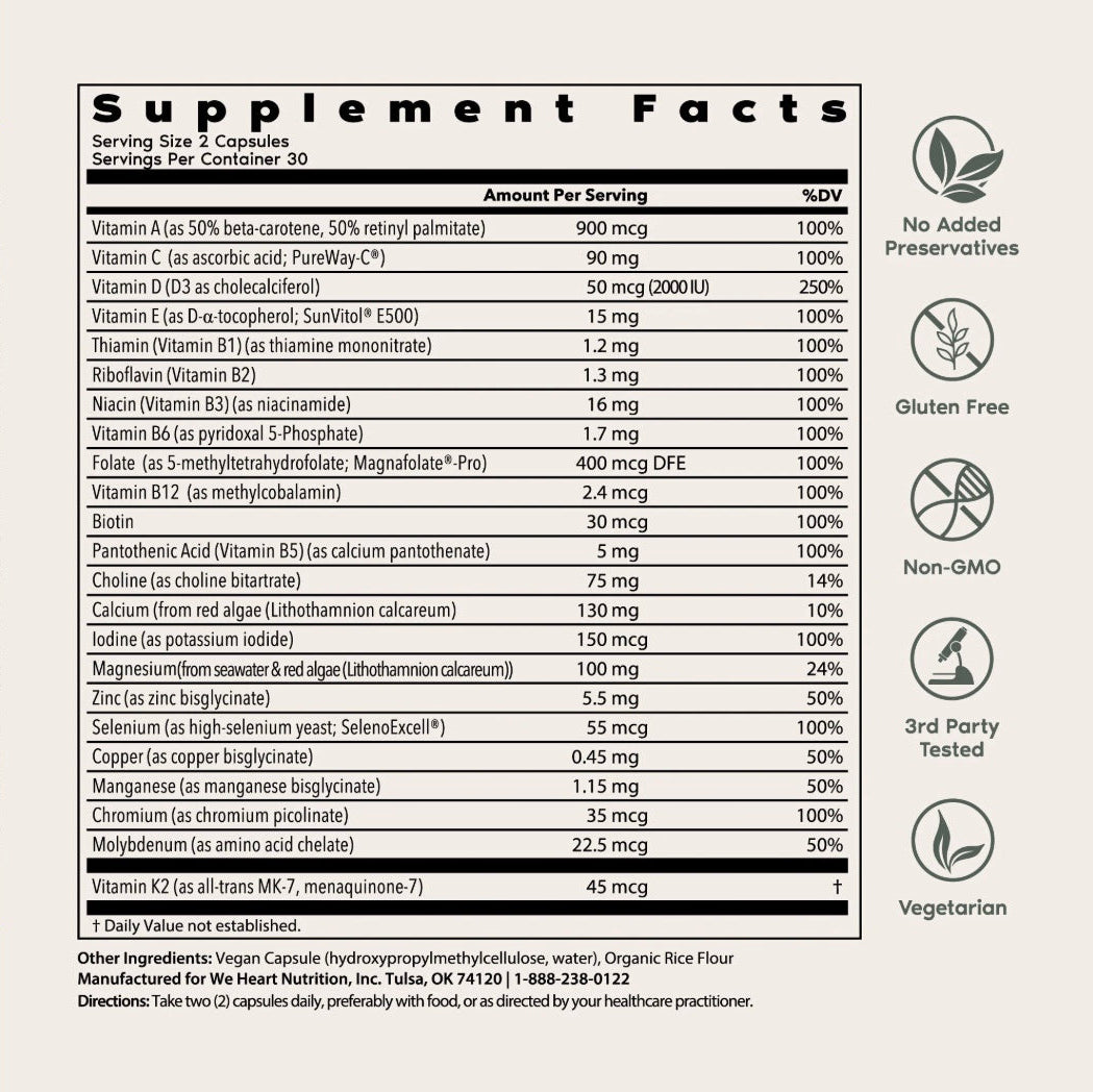 Wholesome Women's Multi, 60 Capsules, We Heart Nutrition