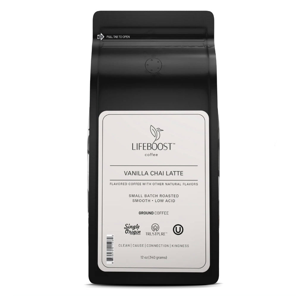 Vanilla Chai Latte - Ground Coffee, 12oz, LifeBoost
