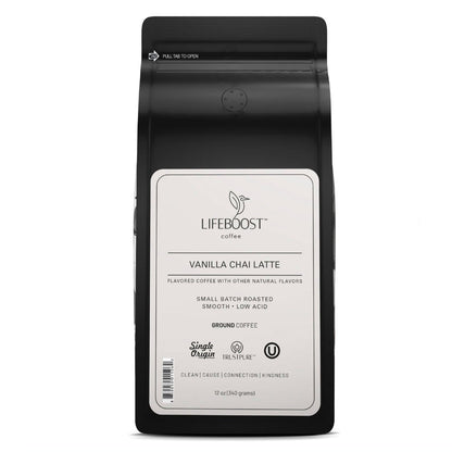 Vanilla Chai Latte - Ground Coffee, 12oz, LifeBoost