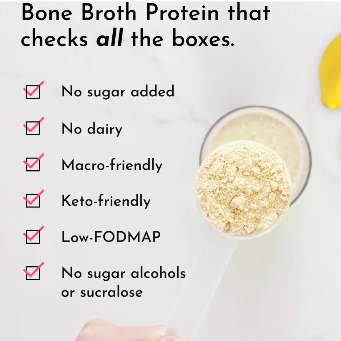 Bone Broth Protein Powder, 15 Servings, Just Ingredients