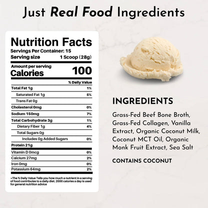 Bone Broth Protein Powder, 15 Servings, Just Ingredients