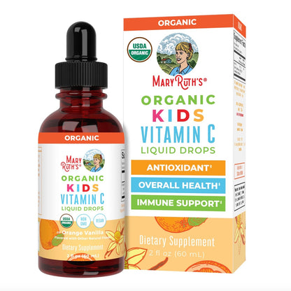 Kid's Liquid Vitamin C, Orange Vanilla Flavored, 1oz, MaryRuth Organics