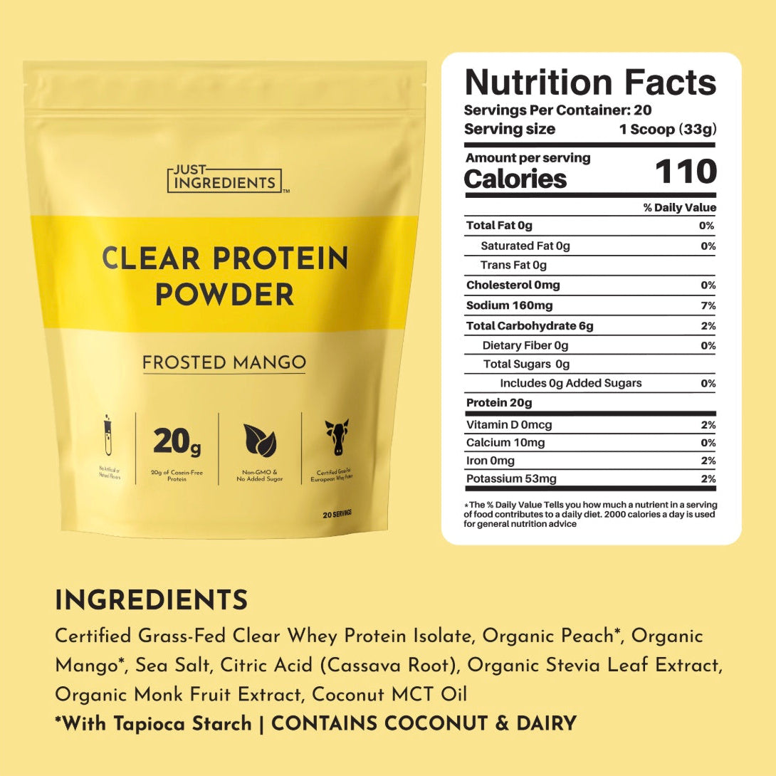 Frosted Mango Clear Protein Powder, 20 Servings, Just Ingredients