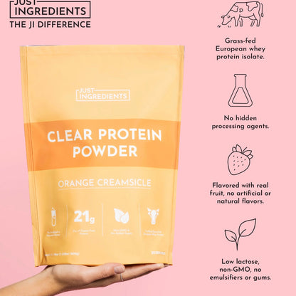Orange Creamsicle Clear Protein Powder, 20 Servings, Just Ingredients