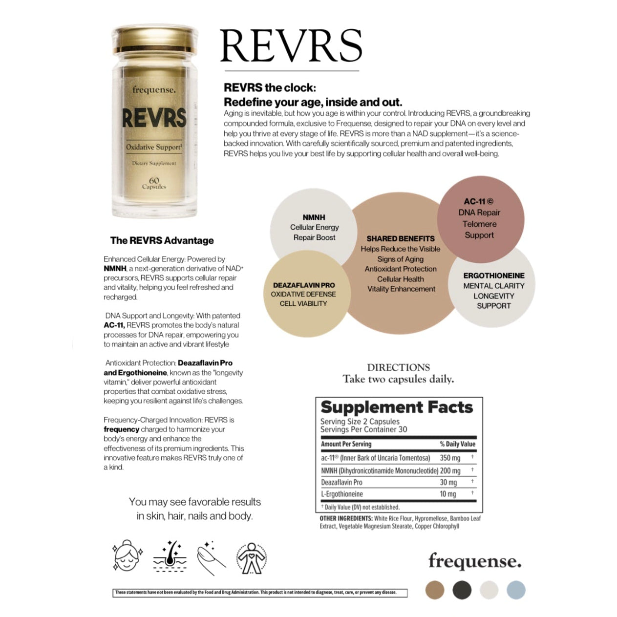 REVRS, NMNH & NAD+ Support, 60 Capsules, Frequense