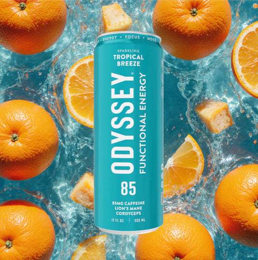 Tropical Breeze Sparkling Energy Drink, ENERGY + FOCUS + MOOD, Odyssey