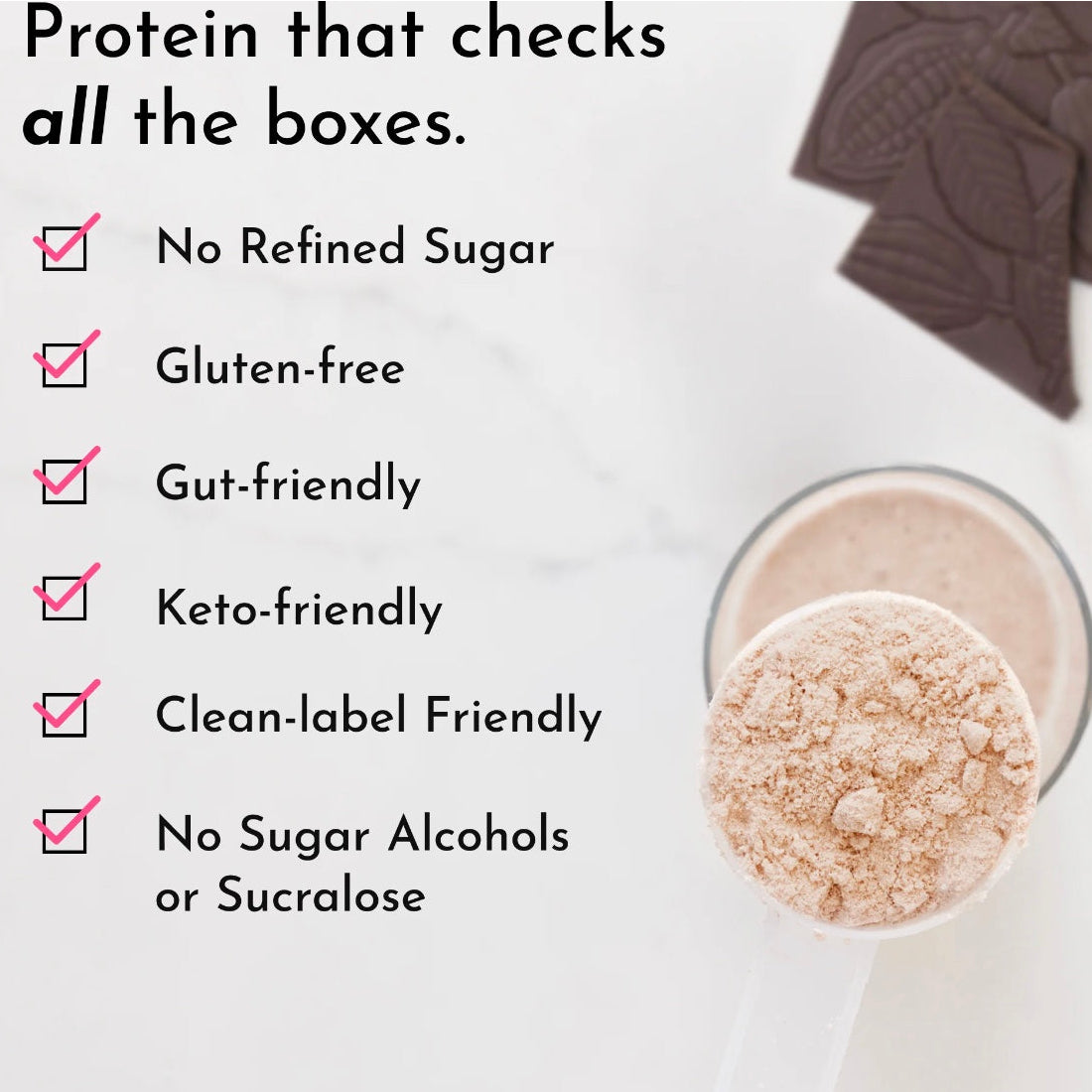 Daneise's Double Chocolate Protein Powder, 25 Servings, Just Ingredients