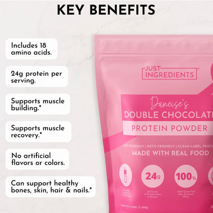 Daneise's Double Chocolate Protein Powder, 25 Servings, Just Ingredients