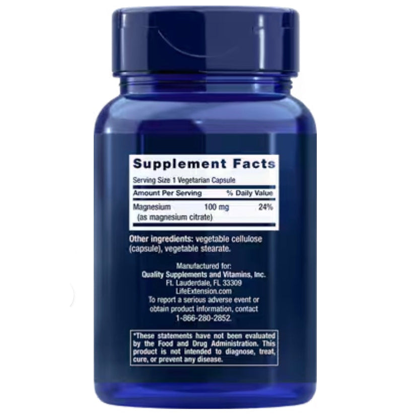 Magnesium Citrite, 100mg, 100 Capsules, Life Extension