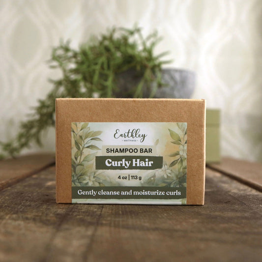 Curly Hair Shampoo Bar - Gently cleanse and moisturize curls, 4oz, Earthley